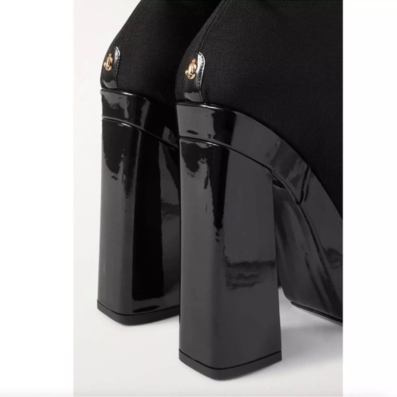 Jimmy Choo black Giome 140mm over-the-knee platform boots. Sz 39 - Picture 5 of 12